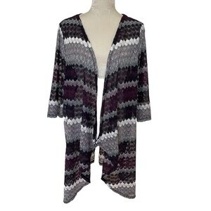 Catherines Mesh Lace Striped Kimono Duster Cardigan Women’s Plus Size 2X 22/24W